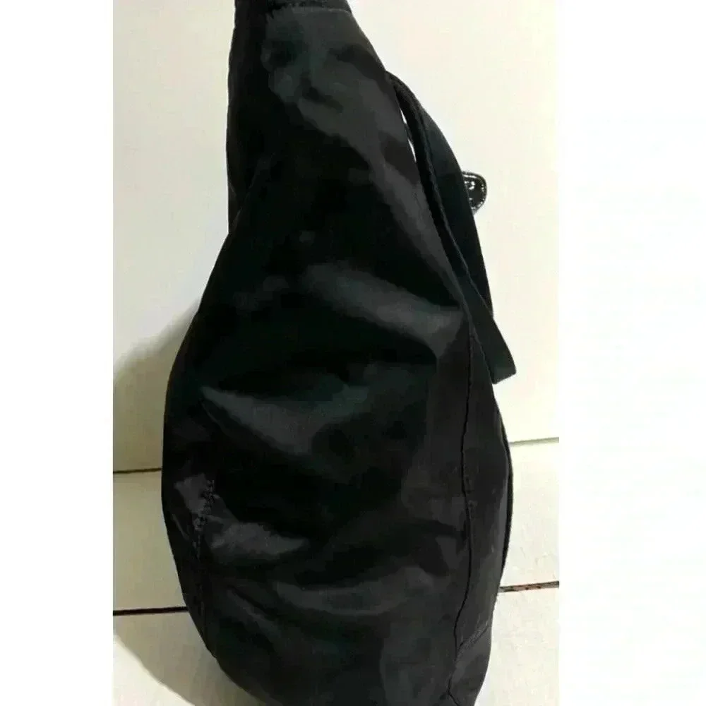 Michael kors black nylon hobo handbag